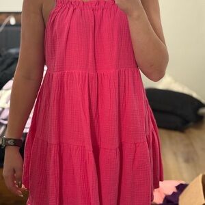 Pink criss Cross Strap Dress